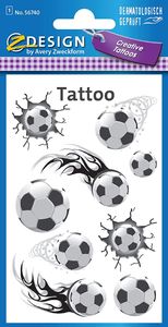 AVERY Zweckform 56740 Tattoo Kinder 9 Stück (Temporäre Tattoos Fußball, Kinder Tattoo wasserfest, Klebetattoos, Kindergeburtstag, Mitgebsel, Partyspiele Preise, Kinder zum Spielen, Tattoo Jungen)