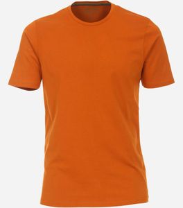 REDMOND Casual Herren T-Shirt Kurzarm Rundhals Regular Fit 100% Baumwolle Jersey uni Orange 6XL