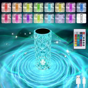 LED Tischlampe, Kristall Nachttischlampe, Acryl Diamant Kabellos Touch Dimmbare mit Fernbedienung, RGB Farbwechsel Nachtlicht, 2000mAh, 16 Farben, für Schlafzimmer, Wohnzimme, Partnersuche LED Tischlampe, Kristall Nachttischlampe, Acryl Diamant Kabellos Touch Dimmbare mit Fernbedienung, RGB Farbwechsel Nachtlicht, 2000mAh, 16 Farben, für Schlafzimmer, Wohnzimme, Partnersuche