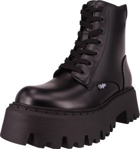 Buffalo Aspen Lace Up Damen Schnürstiefel in Schwarz, Größe 37