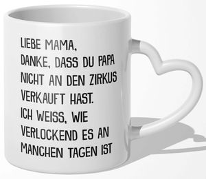 22Feels Mama Geschenk Muttertag Mutter Tasse Geburtstag Kaffeetasse Frauen Weihnachten Haferl Beste Eltern (Herzhenkel Weiss)