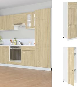 vidaXL Kühlumbauschrank Lyon Sonoma-Eiche 60x57x207 cm Holzwerkstoff