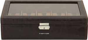 Friedrich23 - Pouzdro na hodinky, Bond, jemná syntetika, 10 hodinek, hnědé 20084-3