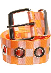 Checker Belt With Eyelets neonorange/white L/XL