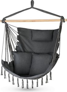 Outtec® Hängesessel mit 3 Kissen - 100x130x75cm, bis 140 kg - Boho Fransen Sessel, Sitzsack, Schaukel für Outdoor, Garten, Balkon, Zuhause - Grau Outtec® Hängesessel mit 3 Kissen - 100x130x75cm, bis 140 kg - Boho Fransen Sessel, Sitzsack, Schaukel für Outdoor, Garten, Balkon, Zuhause - Grau