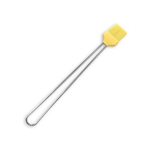 Grillpinsel mit Edelstahlgriff 37,5 cm gelb / Küchenpinsel / Silikonpinsel / Backpinsel / Bratenpinsel / Pinsel /