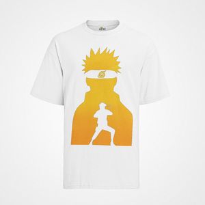 T-Shirt Damen Oversize Naruto Shipppuden silhouette Gold Minato Fuchs Symbole Anime Shirt