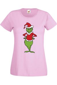 Grinch Christmas koszulka damska Christmas Tree New Year Eve Holiday Gift , Lady  L / Jasnoróżowy