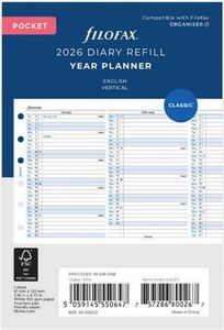FILOFAX Kalendereinlage 2026 - Pocket - Jahresplaner - vertikal - englisch - 26-68202