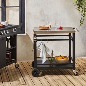 sweeek - Outdoor-Servierwagen zum Grillen, schwarz - Schwarz Matt