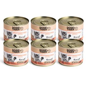 Dogs’n Tiger Junior, Kitten Premium Katzenfutter, Nassfutter, Getreidefrei, Nesthäkchen, Geflügel, Algenkalk & Löwenzahn, 6x 200g