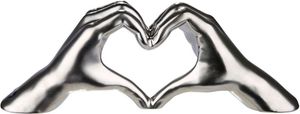 Gilde Hand Heart keramická matná strieborná plastika dekorácia srdce láska priateľstvo