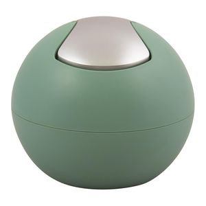 Spirella Kosmetikeimer 1 Liter Abfalleimer Schwingdeckeleimer Tischabfalleimer "Bowl" Grün matt