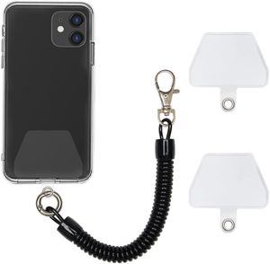 INF Sicherheitsband für Handy / Spiralband mit Karabiner Schwarz