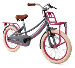 SuperSuper Lola Kinderfahrrad - Mädchen - 18 Zoll - Grau / Pink