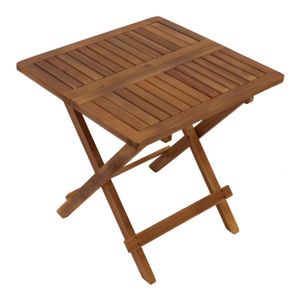 DEGAMO Beistelltisch klappbar Gartentisch Holztisch Klapptisch FLORENCIA 50x50cm, Akazienholz geölt