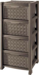 Komoda Tontarelli Plastic 4 zásuvky (38,5 x 39 x 82,5 cm) - biela