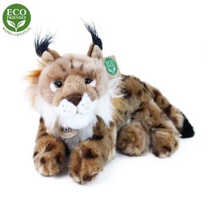 RAPPA Plyšový rys ležiaci 28 cm ECO-FRIENDLY