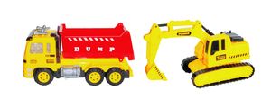 KIPPLASTER + BAGGER Licht & Sound Baufahrzeug Laster Excavator Schaufelbagger LKW Spielzeug 97