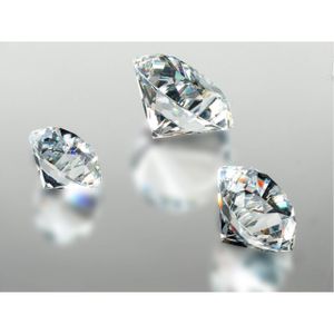 3er Set Deko Diamanten klar D. 4 + 5 +6cm Glas geschliffen Formano