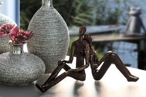 Casablanca Design Skulptur Dreaming Gußeisen brüniert 16 cm Figur Deko Liebe Paar Traum