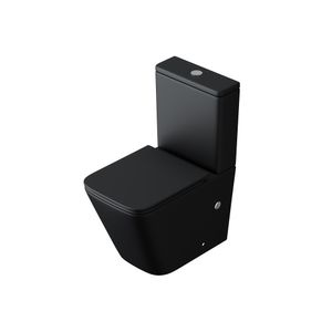 Mai & Mai Stand-WC 112T aus Keramik spülrandloses-WC matt schwarz 36x63x82cm bodenstehende-Toilette inkl.Spülkasten