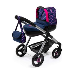 Bayer Design Puppenwagen Style mit Tasche, Wanne abnehmbar, blau, rosa, Einhorn