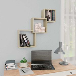 vidaXL Cube Wandregale Sonoma-Eiche 68x15x68 cm Holzwerkstoff