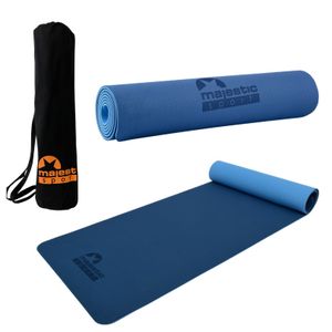 MAJESTIC SPORT Podložka na cvičení Majestic Yoga 183 x 61 x 0,6 cm Lehká přenosná podložka s nízkou tvarovou pamětí Odolná voděodolná protiskluzová modrá