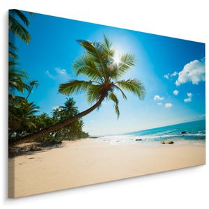 Fabelhafte Canvas LEINWAND BILDER 120x80 cm XXL Kunstdruck Meer Strand Palmen Sonne