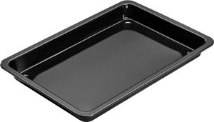 Dr. Oetker smaltovaný plech na pečenie 42 x 29 cm BACK-IDEE, štvorcový plech na pizzu s dlhou životnosťou, na chrumkavú pizzu v rúre, žiaruvzdorný a smaltovaný (farba: čierna)