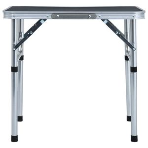 vidaXL Klappbarer Campingtisch Grau Aluminium 60x45 cm