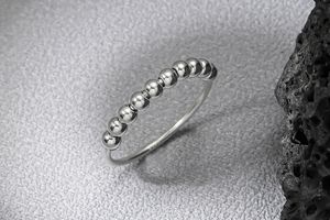925 Sterling Silber Anti Stress Ring Kügelchen Perlen US 5