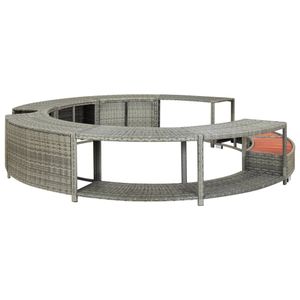 vidaXL Whirlpool-Umrandung Grau Poly Rattan