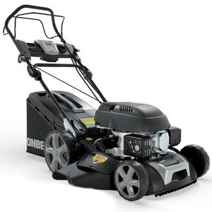 ONBEST TXC-3646 Rasenmäher Benzin | mit Antrieb | 46 cm Schnittbreite | 4,9 PS | Doppelmesser mit Sograd