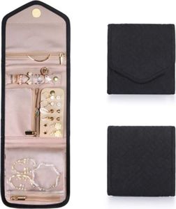 MODFU Schmuck-Organizer zum, doppelseitiger Schmuckhalter für Ohrringe, Halsketten, Ringe, 1 Stück, groß, Schwarz