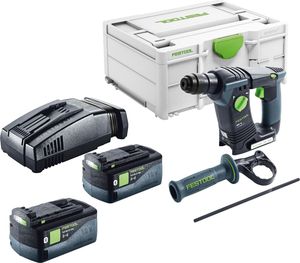 Festool BHC 18-Basic Akku Bohrhammer 18 V 1,8 J SDS Plus Brushless + 2x Akku 5,0 Ah + Schnellladegerät + Systainer