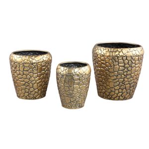 PTMD Noza Blumentopf - 29x29x30 cm - Zink - Gold - Staz von 3