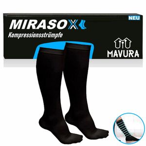 MIRASOX kompresné ponožky podporné ponožky cestovné ponožky unisex (muži a ženy) čierne