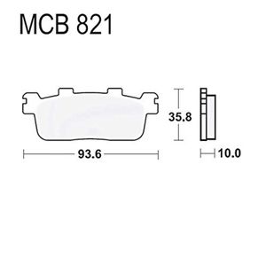 Zestaw klocków hamulcowych TRW "MCB 821" typu EC organic z ABE