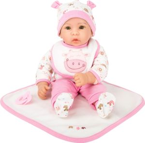 Small Foot Puppe Hanna inkl. ausziehbarer Bekleidung, Schnuller und weicher Kuscheldecke, für Kinder ab 2 Jahren, 11237