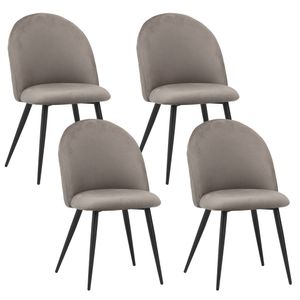 Albatros Esszimmerstühle mit Samt-Bezug 4er Set CAPO, Grau - Stilvolles Vintage Design, Eleganter Polsterstuhl am Esstisch - Küchenstuhl oder Stuhl Esszimmer mit hoher Belastbarkeit