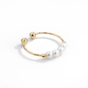 INF Verstellbarer Anti-Stress-Ring mit drehbaren Perlen Gold S