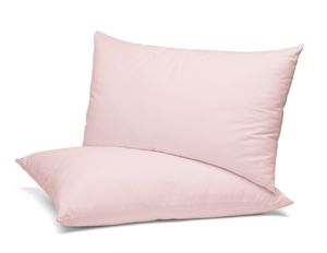 BEAUTEX 2er Set Kissenbezug,(40x80 cm, Rosa) Kissenhülle aus gekämmter Baumwolle, Premium Jersey 160g/m², Größe und Farbe wählbar