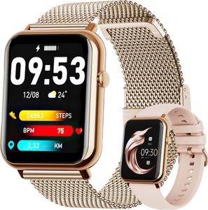 Smartwatch, Smartwatch Damen Herren, 1.69" HD Fitness Tracker Uhren für Android IOS, IP67 Wasserdicht Pulsmesser Schrittzähler Aktivitätstracker