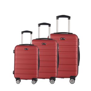 Aga Travel Kofferset, Reisekofferset MR4650 Rot, Hartschalenkoffer, Doppeltragegriff mit Zahlenschloss, Trolley Reisekoffer