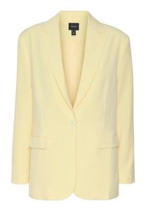 VERO MODA Damen Langarm Blazer Eleganter Basic Pastell Cardigan Business Jacke Mantel VMTHEARTOIAN, Farben:Gelb, Größe:M