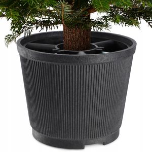 KADAX Weihnachtsbaumständer "Andel", Christbaumständer aus recycelten Kunststoff, Graphit, Baumhöhe bis 250 cm