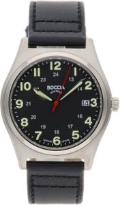 Boccia Uhr für Herren 3674-01 Quarz, Titan, Leder Schwarz Boccia Uhr für Herren 3674-01 Quarz, Titan, Leder Schwarz