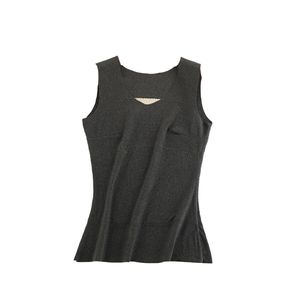 Tanktop für Damen, Fleece-Shirt, ärmellos, Unterhemd, Basisschicht, nahtlos, warm, U-Ausschnitt, schwarz Schwarz XXXL